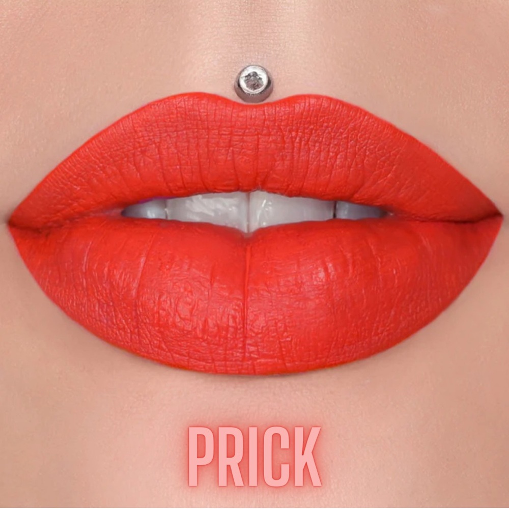 Jeffree Star Prick Coral Orange Red Velour Liquid Lipstick Matte Y2K Bright Bold